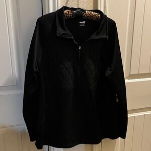 Avia Black and Leopard Print Pullover